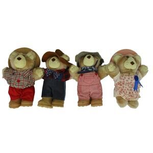 Vintage 1986 Wendys Holiday Furskin Collectible Bears 4 Bears Lot